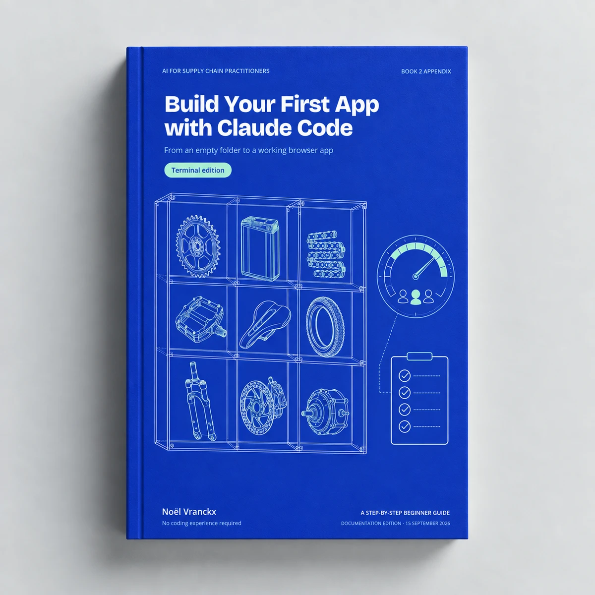 Book mockup of Build Your First App with Claude Code, JavaScript & Vite